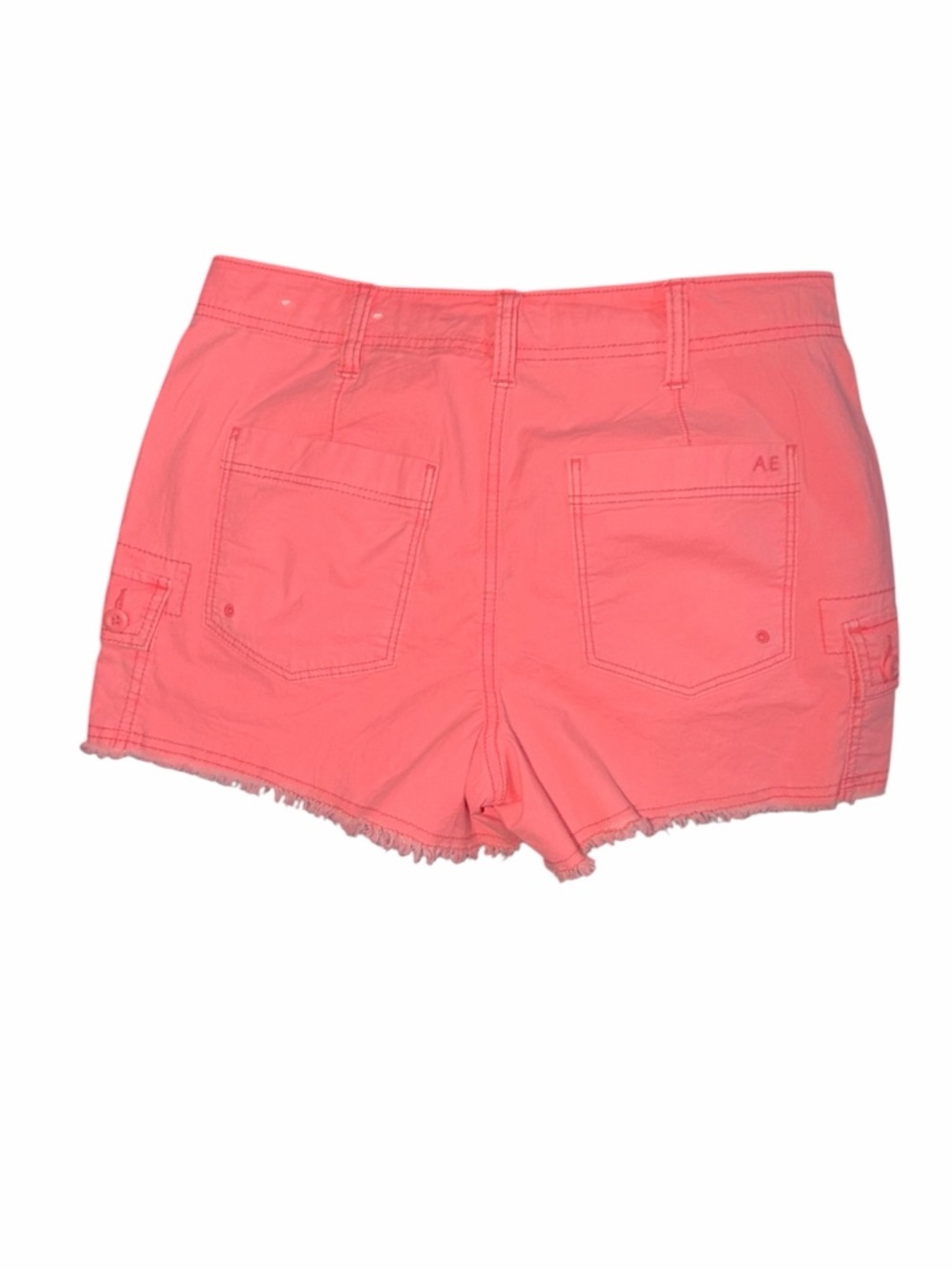American Eagle Coral Cargo Shorts Size 2 Summer Casual Festival Utility - Picture 2 of 5